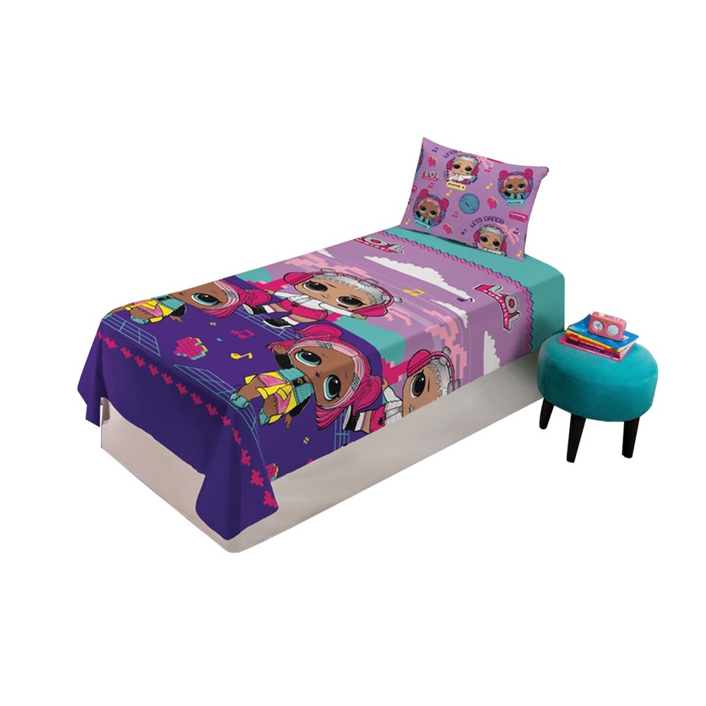 Jogo de Cama Lençol Solteiro Infantil Menina lol Surprise 2 Peças Lepper em  Promoção na Americanas