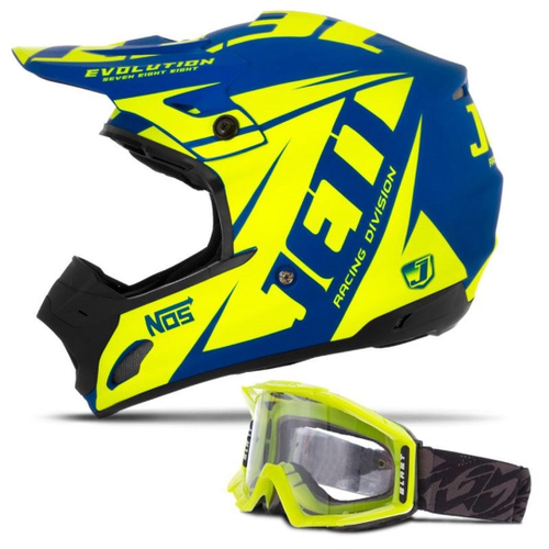 Kit Infantil Roupa Motocross + Capacete Oculos Trilha Tork