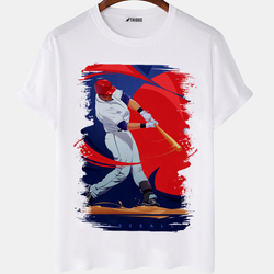 Camiseta masculina Jogador De Baseball Arte Desenho Camisa Blusa Branca Estampada é boa?