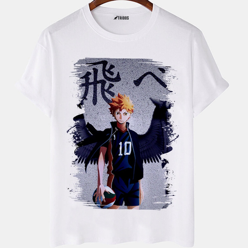 Camiseta masculina Asas Haikyu Anime De volei Arte Camisa Blusa