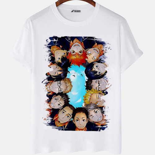 Camiseta masculina Time Haikyu Volei Anime otaku Arte Camisa Blusa Branca  Estampada em Promoção na Americanas