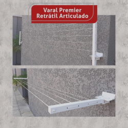 Varal Retrátil Em Aço + 20mt Cabo De Aço Encapado - Preto Menor preço em Varal Retrátil Em Aço + 20mt Cabo De Aço Encapado - Preto