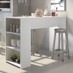 Ilha Bancada Mesa Balcão Gourmet 136 x 92 x 49 Cm Cozinha mdp Branco 0565 - menu é boa?