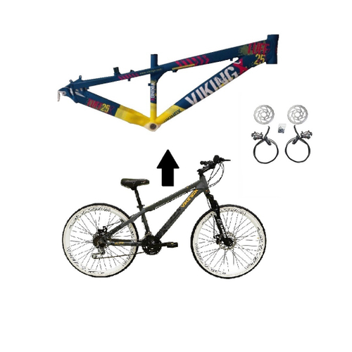 Bicicleta Vikingx TUFF25/30 Freio a disco Aro 26 21V Preto Azul VikingX no  Shoptime