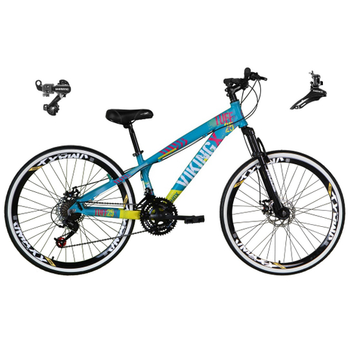 Bicicleta Vikingx TUFF25/30 Freio a disco Aro 26 21V Preto Azul VikingX no  Shoptime