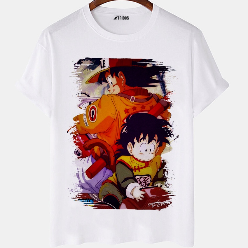 Camiseta masculina Dragon Ball Z Goku Anime Desenho Camisa Blusa Branca  Estampada no Shoptime