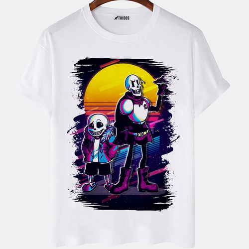 Camisa Camiseta Básica Unissex Skull Undertale