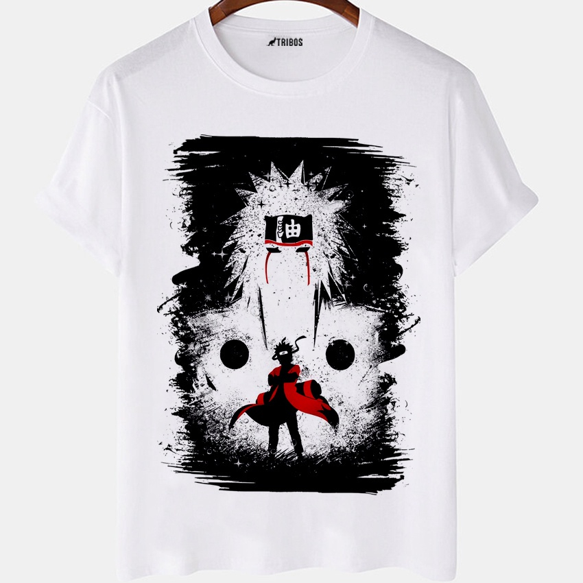 Camiseta masculina Naruto Todos Os Olhos Anime Arte Camisa Blusa Branca  Estampada