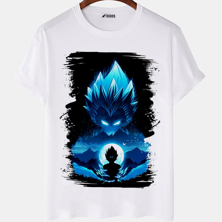 Camiseta masculina vegeta Majin Vegeta Desenho Anime Camisa Blusa Branca  Estampada em Promoção na Americanas