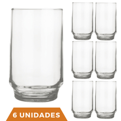 Jogo de Copo de Vidro Multiuso Itapema com 6 unidades 330ml