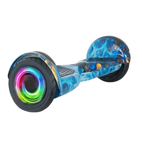 Skate Elétrico Overboard 6,5 Led Com Alça Diversão Cor Fogo e Água