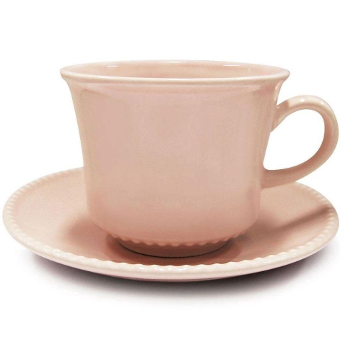 Jogo de 6 Xícaras de Café Cônica Coquinho 70 ml e Açucareiro de Porcelana  Pintado à Mão ROSAS BRANCA ROSA/ROSA CARAMELO