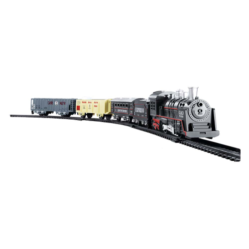 Trem De Brinquedo Com Fumaça Movendo-se No Modelo Ferroviário. Foto de  Stock - Imagem de frete, preto: 253724298