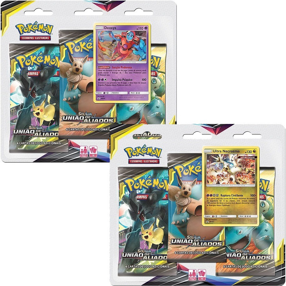 Jogo de Cartas Pokemon Pack Sol e Lua, Copag, Multicor