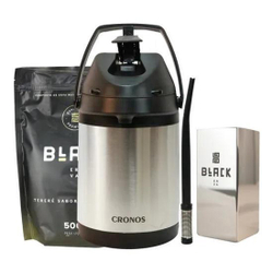 Kit Tereré Copo Inox Garrafa Cronos Bomba Preto - Premium Menor preço em Kit Tereré Copo Inox Garrafa Cronos Bomba Preto - Premium