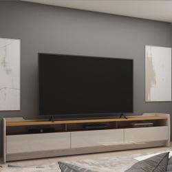Rack para TV até 70 Polegadas 3 Gavetas 3 Nichos Sublime 220 Gelius Móveis Menor preço em Rack para TV até 70 Polegadas 3 Gavetas 3 Nichos Sublime 220 Gelius Móveis