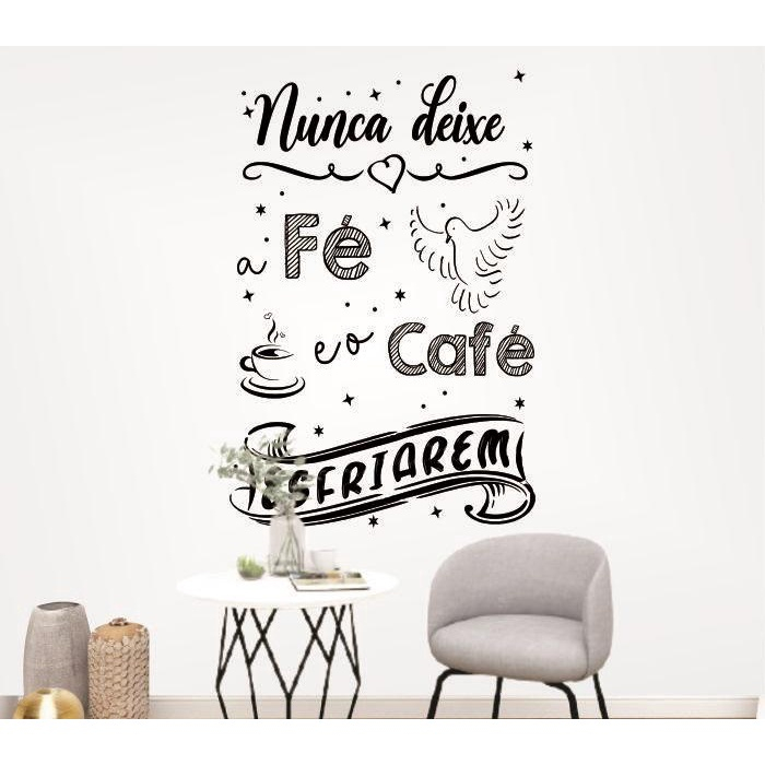 Adesivo de Parede Frase Nao faca drama, faca cafe - Arte Destaque