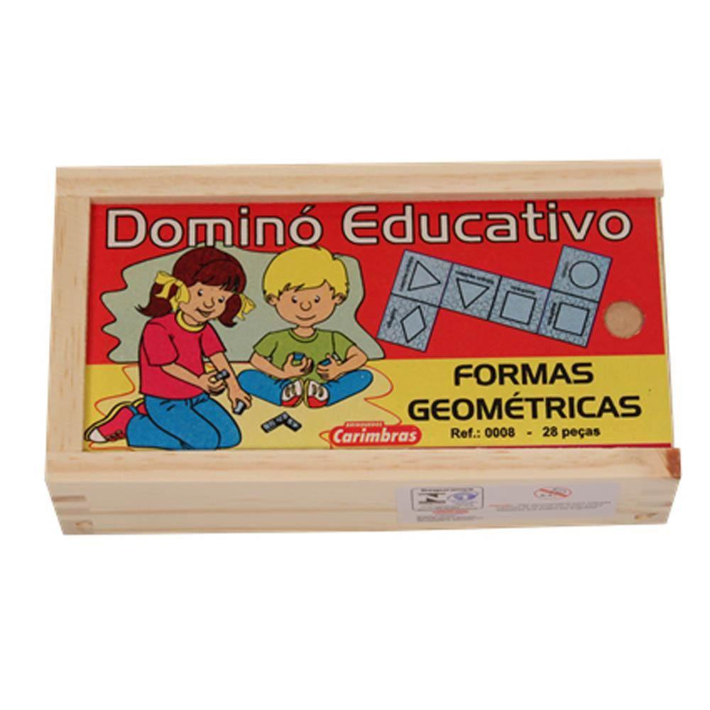 Jogo De Dominó Infantil Formas Geométricas Educativo 28 Pçs