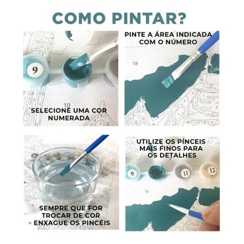 Kit pintura numerada terapêutica - Raposa desenho