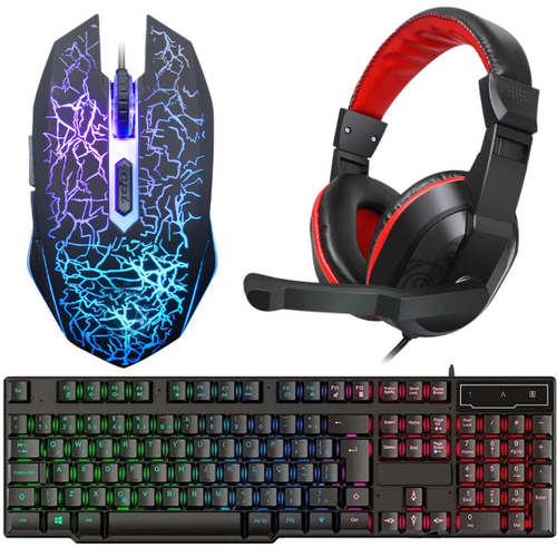 Kit Gamer Teclado Mouse Headset Mouse Pad - XZONE GTC-02