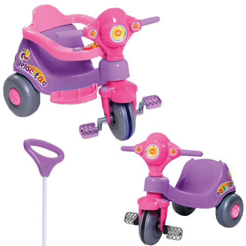 Motoca infantil triciclo de passeio totoca com pedal E kit adesivo menino  menina no Shoptime