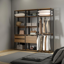 Guarda Roupa Closet Aberto Modulado 3 Peças Bacco Estilo Industrial 3 Gv Carvalho Cinza - menu é boa?