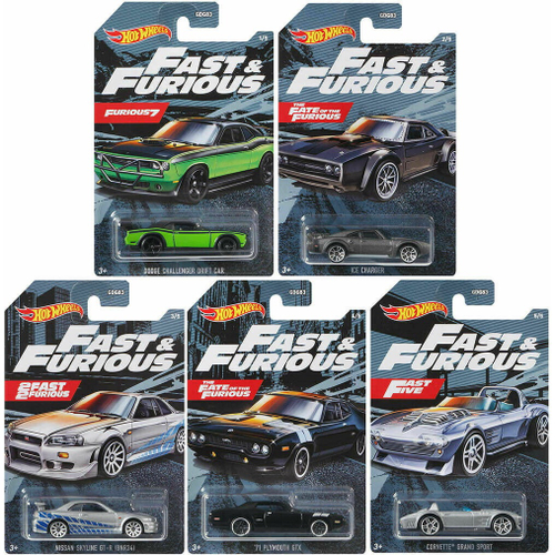 HOT WHEELS KIT COM 5 CARRINHOS VELOZES E FURIOSOS - MATTEL - Loja de  Brinquedos