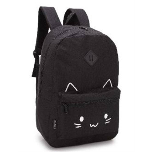 Mochila Feminina Gatinho Moow Com Orelhinhas Escolar Volta As