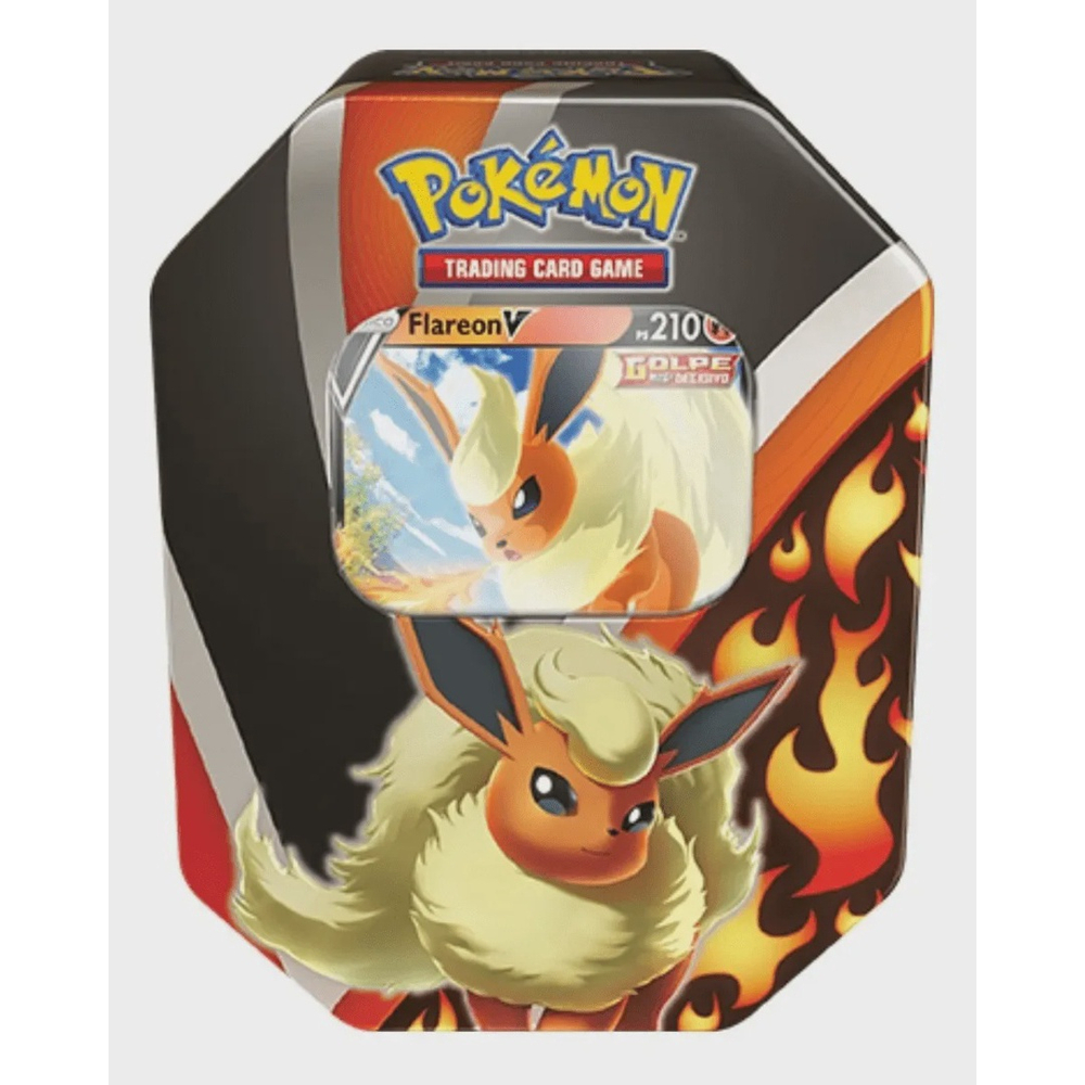 Coleção Cartas Pokemon Evoluções de Eevee Herois V Lata 25 Cartas - Rosa