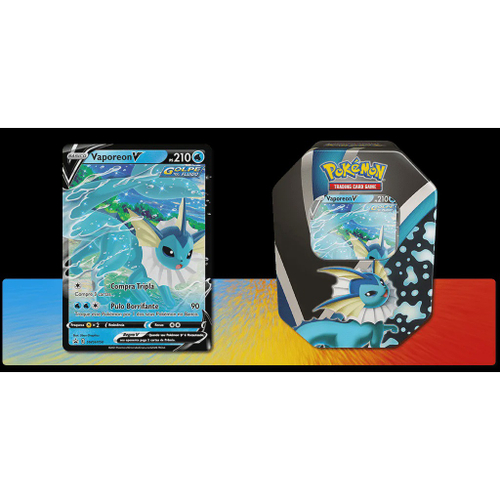 Coleção Cartas Pokemon Evoluções de Eevee Herois V Lata 25 Cartas - Rosa