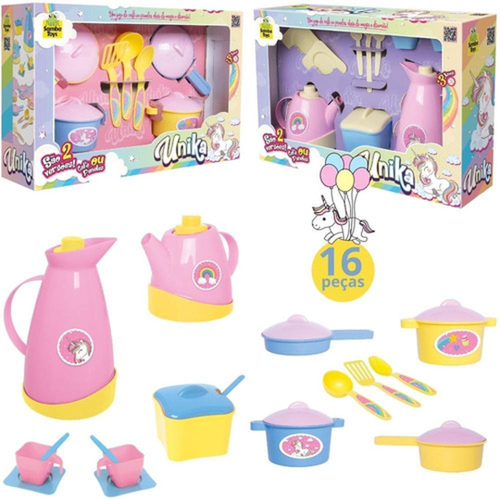 Kit Jogo de Cozinha Brinquedo Infantil Hora do Café Chá Conjunto