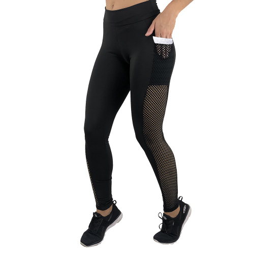 LEGGING ACADEMIA SUPLEX BOLSO LATERAL COM TULE