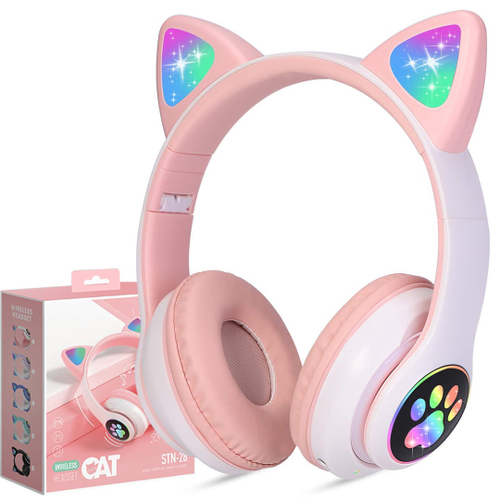 Fone De Ouvido Orelha Gato Gatinho Cat Bluetooth 5.0 Ear Com Led RGB  Original