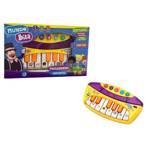 Brinquedo infantil pianinho musical fazendinha musicas sons de animais luz  e alca