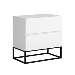 Mesa Cabeceira Eros 45CM Branco Estilo Industrial Base Preto é boa?