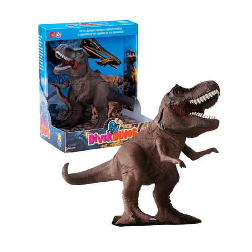 Dinossauro Tiranossauro Rex de Brinquedo com Mini Jaula