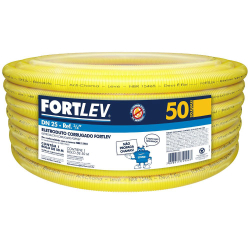 Eletroduto Corrugado 3/4 25mm x 50 metros Amarelo Menor preço em Eletroduto Corrugado 3/4 25mm x 50 metros Amarelo