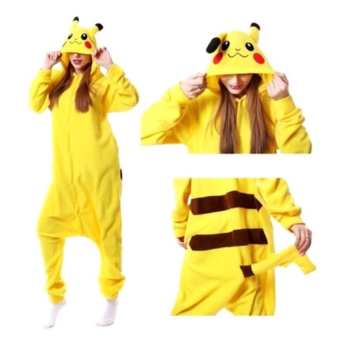 Pikachu Kigurumi Macacão Pijama Roupa Fantasia Cosplay Verão Adulto Oficial  Pokémon