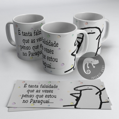 Caneca Florks Meme é Tanta Falsidade Que As Vezes Penso Que