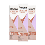 Kit Com 3 Desodorante Aerosol Rexona Clinical Extra Dry 90G