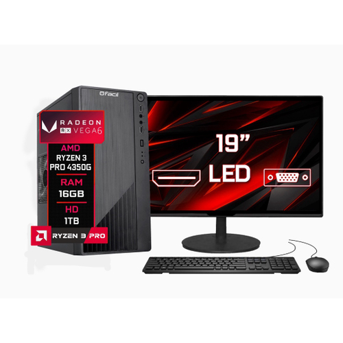 Pc Gamer Completo Amd Ryzen 3 4350G 8Gb Vega 6 Hd 1Tb na Americanas Empresas