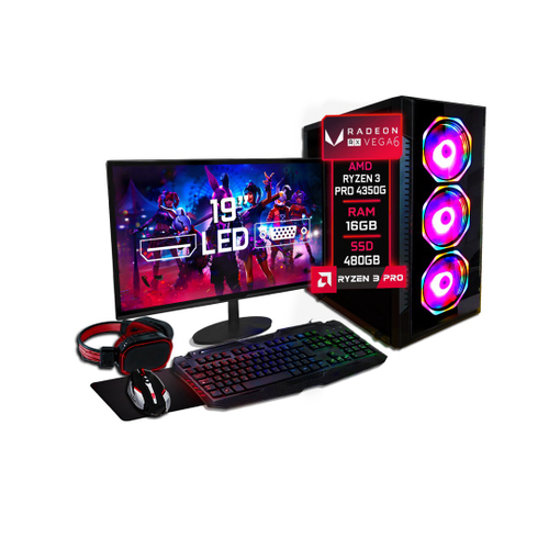 Pc Gamer Completo amd 6 núcleos 3.8Ghz 8GB ram Placa de vídeo Radeon 2GB HD  500GB Monitor 19.5 LED Kit Gamer Skill em Promoção na Americanas