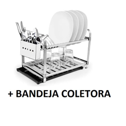 Escorredor Inox 16 Pratos Montado Porta Talheres Inox Mais Bandeja Coletora Menor preço em Escorredor Inox 16 Pratos Montado Porta Talheres Inox Mais Bandeja Coletora
