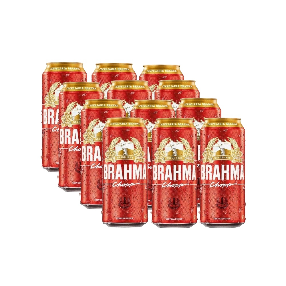 Kit 12 Cerv Brahma Chopp Lata 473ML No Shoptime