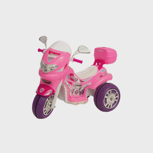 Moto Eletrica Infantil Sprint Turbo Biemme Rosa Pink 12V Capacete - Maçã  Verde Baby