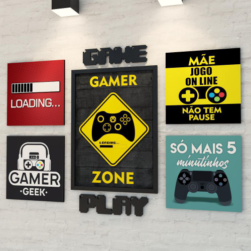 Jogo de Placa Decorativa com 3 peças - Mãe, jogo ON LINE não tem PAUSE