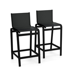 Kit 2 Banquetas Altas bancada Alumínio Preto Tela Preto Menor preço em Kit 2 Banquetas Altas bancada Alumínio Preto Tela Preto
