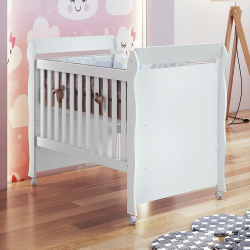 Berço Americano Mini Cama Mirelle Branco Brilho Carolina Baby Menor preço em Berço Americano Mini Cama Mirelle Branco Brilho Carolina Baby