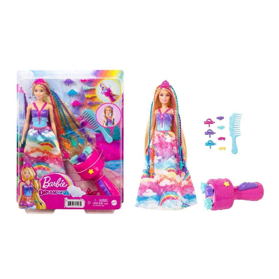 Boneca Barbie Princesa Tranças Magicas GTG00 Mattel - Bonecas