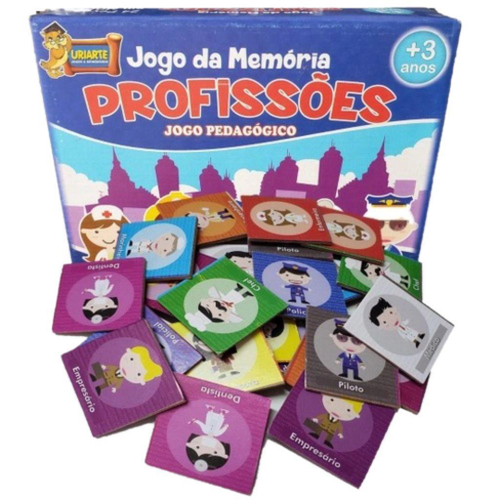 Brinquedo Jogo Da Memória Das Profissões 54 Cartas Educativo